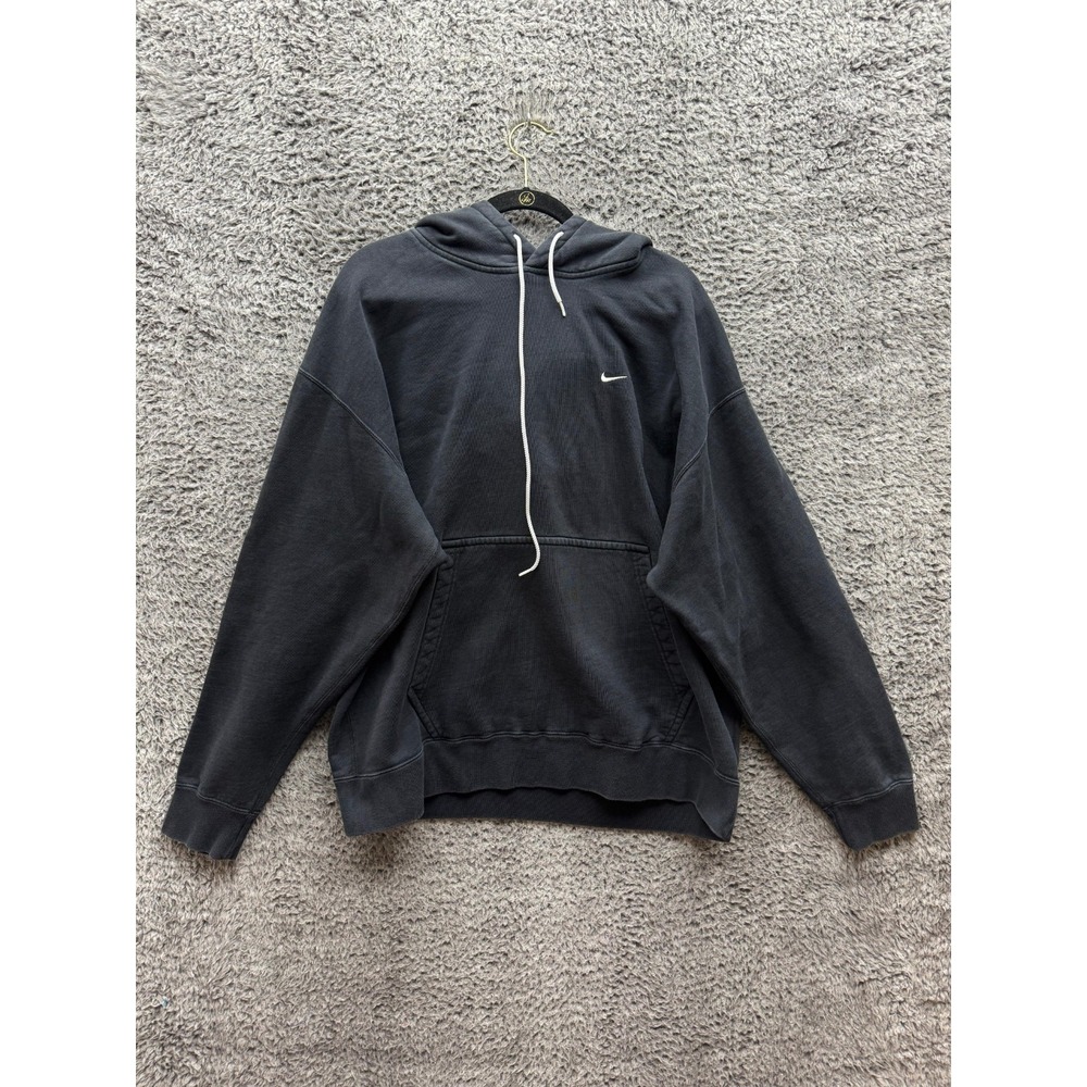 Nike Sportswear Embroidered Swoosh Logo Pullover Hoodie Black Mens Size XL